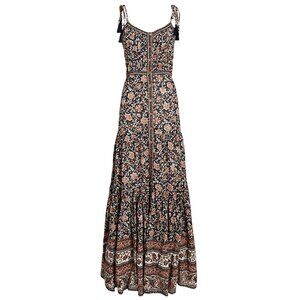 Veronica Beard Floral Maxi Dress in Black and Brown